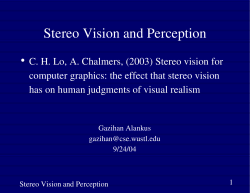Stereo Vision and Perception