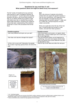 Questions for any rock face 3: soil What