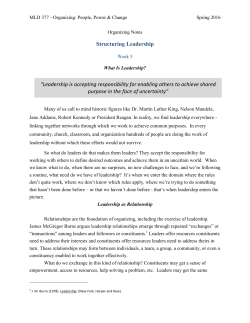 Structuring Leadership