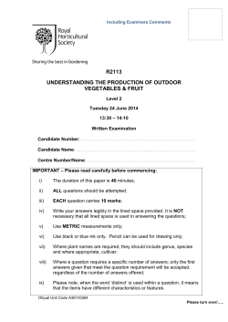 RHS R2113 Understanding the production of outdoor vegetables
