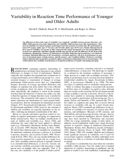Variability in Reaction Time Performance of