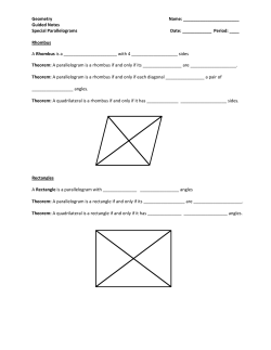 Guided Notes Special Parallelograms Date