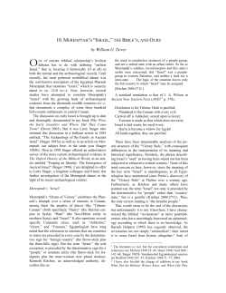 10. merenptah s &ldquo;israel,&rdquo; the bible s and ours