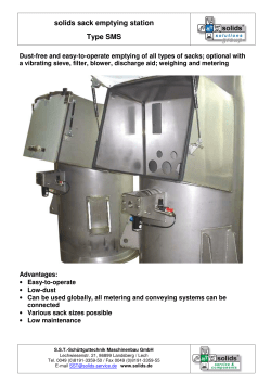 solids sack emptying station Type SMS