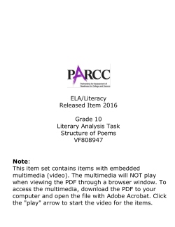 ELA/Literacy Released Item 2016 Grade 10 Literary Analysis Task