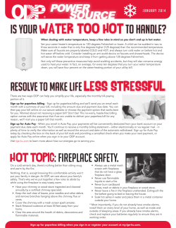 HOT TOPIC: FIREPLACE SAFETY.