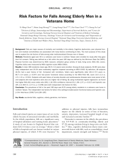 Risk Factors for Falls Among Elderly Men in a Veterans Home