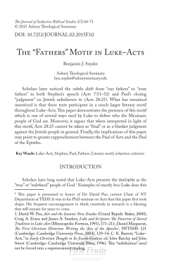 "Fathers" Motif in Luke - Acts