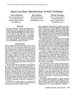 1992-Hard and Easy Distributions of SAT Problems