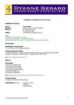 sample curriculum vitae