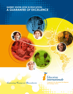 Quebec Know-How In Education: A Guarantee Of Excellence