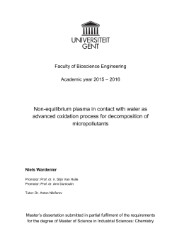 Non-equilibrium plasma in contact with water as advanced oxidation