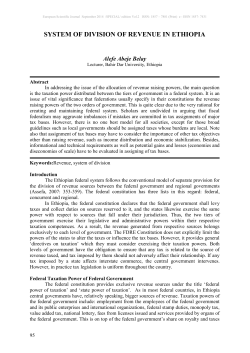 system of division of revenue in ethiopia