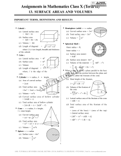 13. surfACe AreAs And voluMes