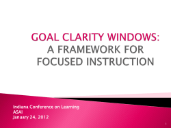 Indiana Conference on Learning ASAI January 24, 2012