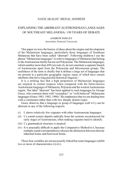 nayacakalou medal address explaining the aberrant austronesian
