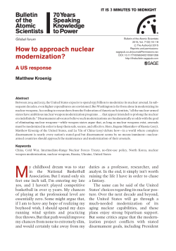 How to approach nuclear modernization?