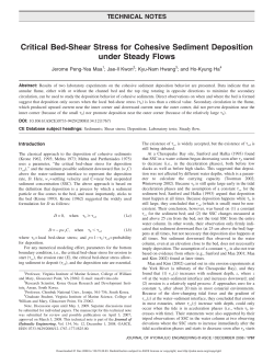Critical Bed-Shear Stress for Cohesive Sediment Deposition under
