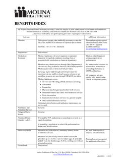 benefits index - Molina Healthcare