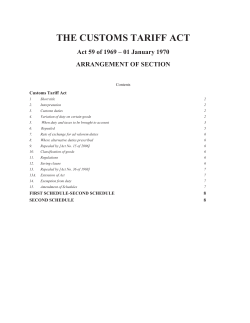 The Customs Tariff Act - Mauritius Revenue Authority