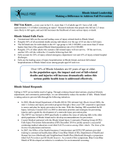 Rhode Island Leadership Making a Difference to Address Fall