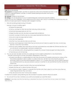 LEARNING CHEMISTRY WITH DRAMA