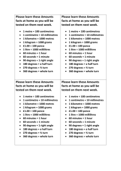 Amounts Homework - Yarlside Academy