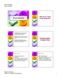 Email Etiquette - Regent University