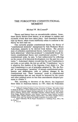 THE FORGOTTEN CONSTITUTIONAL MOMENT