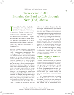 Shakespeare in 3D: Bringing the Bard to Life through New