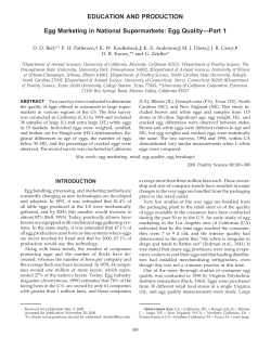Egg Marketing in National Supermarkets: Egg Quality&mdash;Part 1