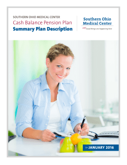 Cash Balance Pension Plan Summary Plan Description