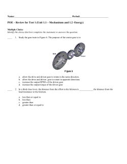 POE &ndash; Review for Test 1 (Unit 1.1 &ndash; Mechanisms and 1.2