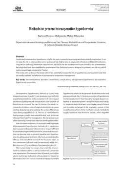 Methods to prevent intraoperative hypothermia