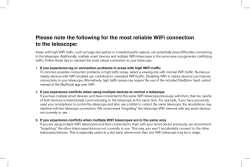 Please note the following for the most reliable WiFi