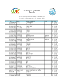 Cereals - Nevada WIC