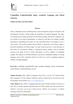 Compelling Comprehensible Input, Academic