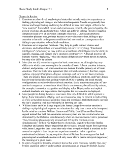 CH 11 study guide
