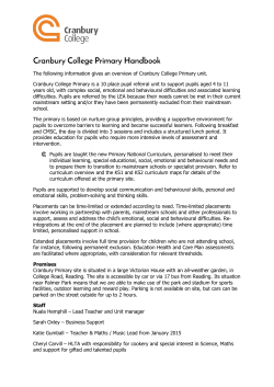 Cranbury College Primary Primary Handbook