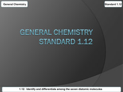 General Chemistry Standard 1.12 1.12: Identify and differentiate
