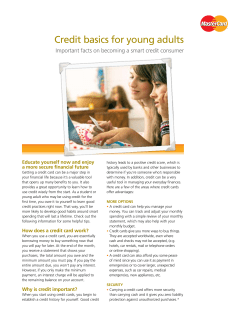 Credit basics for young adults
