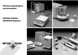 Technical specifications and accessories AT/MT/UMT Balances