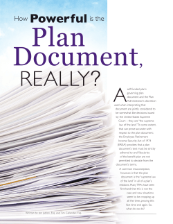 How Powerful is the Plan Document REALLY? - Self