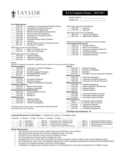 BA in Computer Science &ndash; 2016-2017