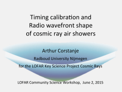 Timing calibra on and Radio wavefront shape of cosmic ray air