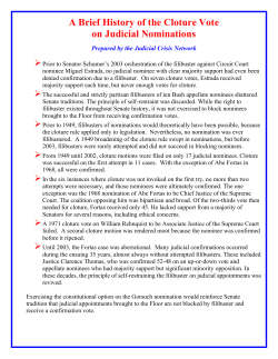 A Brief History of the Cloture Vote on Judicial Nominations