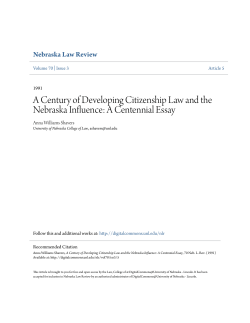 A Century of Developing Citizenship Law and the Nebraska Influence