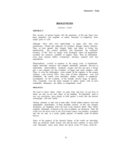 biogenesis - Humanism Today