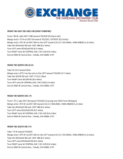 FROM THE EAST ON I-80/1-90 (OHIO TURNPIKE) From I