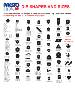 Die Shapes and Sizes - Presto